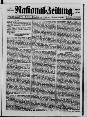 Nationalzeitung vom 07.02.1852