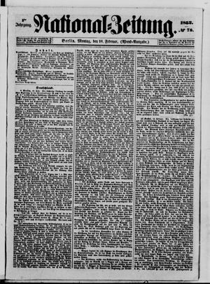 Nationalzeitung vom 16.02.1852