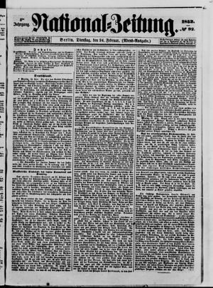 Nationalzeitung vom 24.02.1852