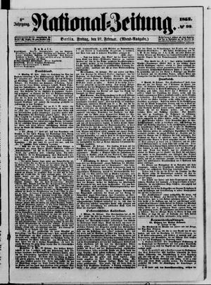 Nationalzeitung vom 27.02.1852