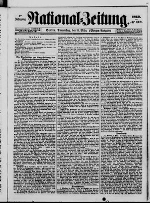 Nationalzeitung vom 11.03.1852