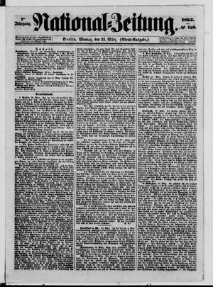 Nationalzeitung vom 22.03.1852