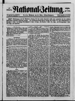 Nationalzeitung vom 24.03.1852