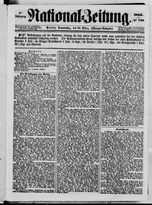 Nationalzeitung vom 25.03.1852