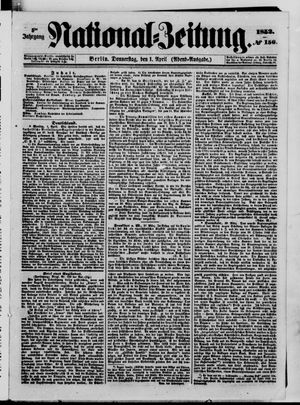 Nationalzeitung vom 01.04.1852