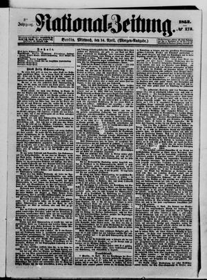 Nationalzeitung vom 14.04.1852