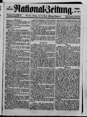 Nationalzeitung vom 16.04.1852