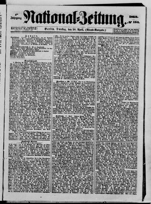 Nationalzeitung vom 20.04.1852