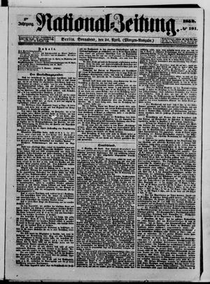 Nationalzeitung vom 24.04.1852
