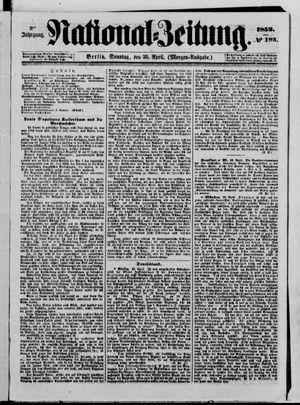 Nationalzeitung vom 25.04.1852