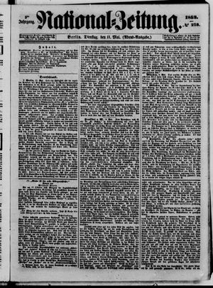 Nationalzeitung vom 11.05.1852