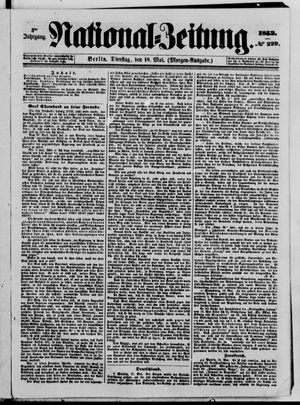 Nationalzeitung vom 18.05.1852