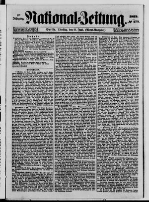 Nationalzeitung vom 15.06.1852