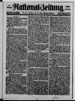 Nationalzeitung vom 22.06.1852