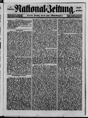 Nationalzeitung vom 22.06.1852