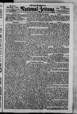 Nationalzeitung vom 07.07.1852