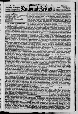 Nationalzeitung vom 25.08.1852