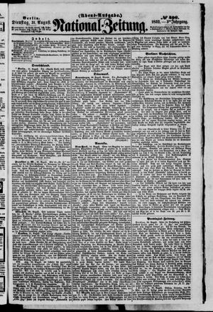 Nationalzeitung vom 31.08.1852