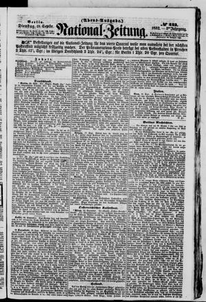 Nationalzeitung vom 21.09.1852
