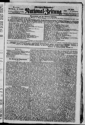 Nationalzeitung vom 29.09.1852