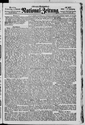 Nationalzeitung vom 04.11.1852