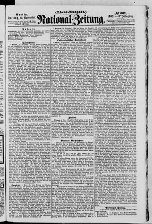 Nationalzeitung vom 12.11.1852
