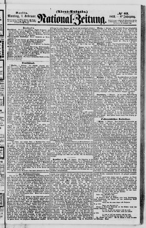 Nationalzeitung vom 07.02.1853