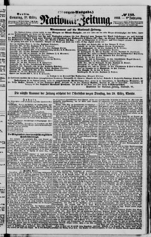 Nationalzeitung vom 27.03.1853