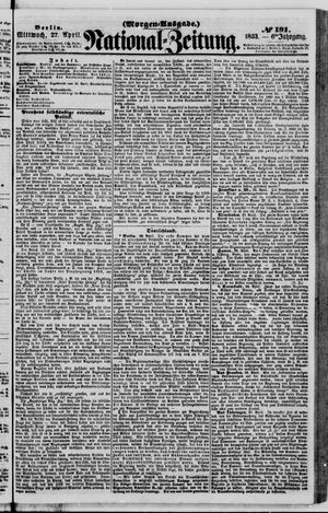 Nationalzeitung vom 27.04.1853