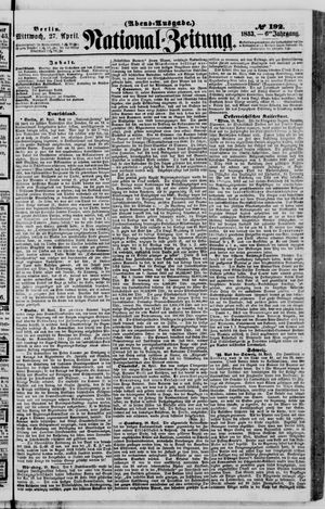 Nationalzeitung vom 27.04.1853
