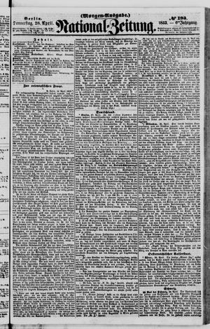 Nationalzeitung vom 28.04.1853
