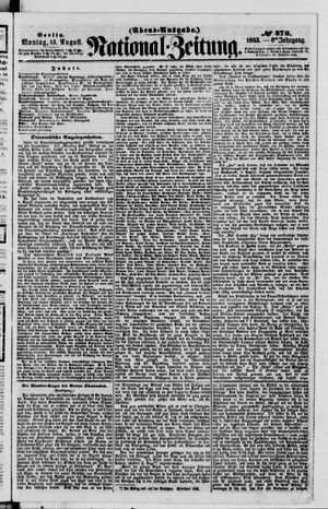Nationalzeitung vom 15.08.1853
