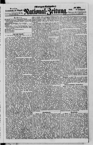 Nationalzeitung vom 20.08.1853