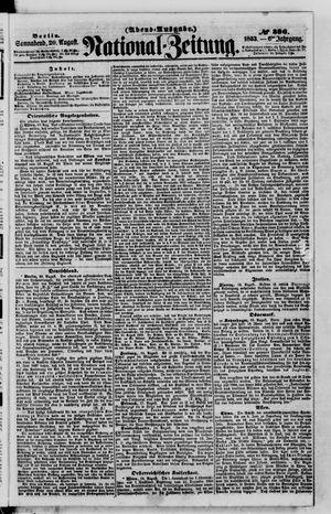 Nationalzeitung vom 20.08.1853