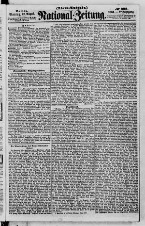 Nationalzeitung vom 22.08.1853