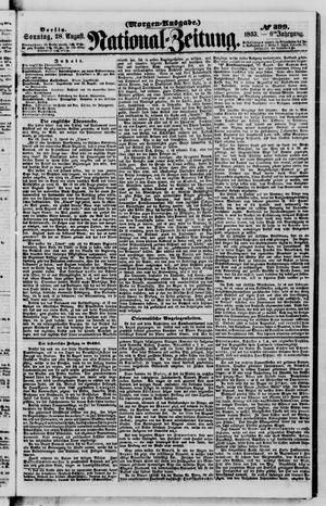 Nationalzeitung vom 28.08.1853