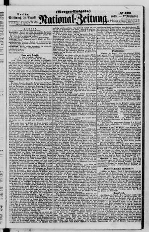 Nationalzeitung vom 31.08.1853