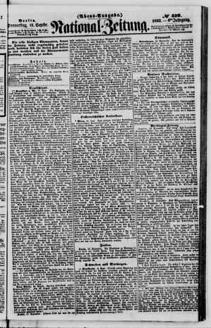 Nationalzeitung vom 15.09.1853