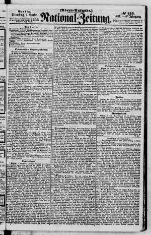 Nationalzeitung vom 01.11.1853