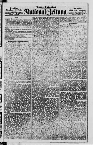 Nationalzeitung vom 27.12.1853