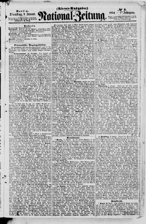 Nationalzeitung vom 03.01.1854