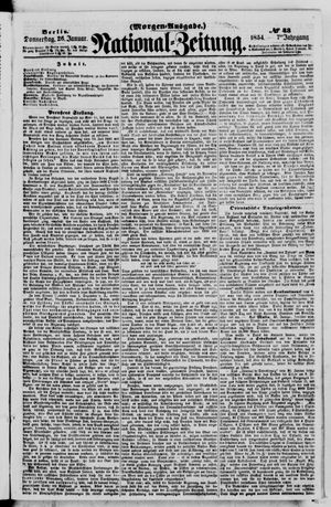 Nationalzeitung vom 26.01.1854