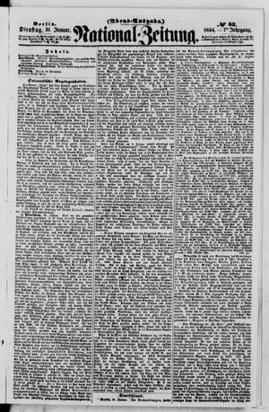 Nationalzeitung vom 31.01.1854