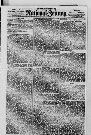 Nationalzeitung on Sep 20, 1854