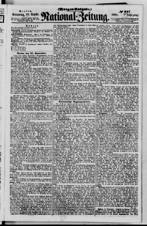 Nationalzeitung vom 24.09.1854
