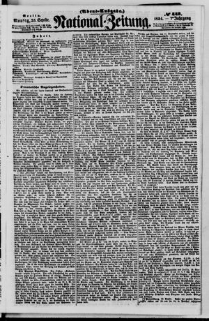 Nationalzeitung vom 25.09.1854