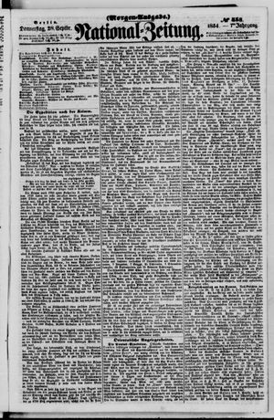 Nationalzeitung vom 28.09.1854
