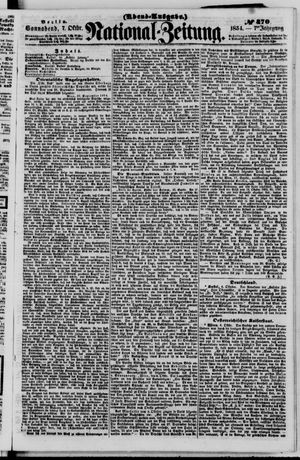 Nationalzeitung vom 07.10.1854