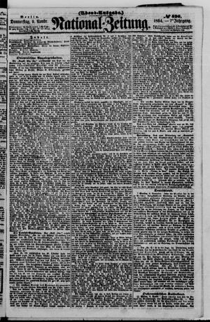 Nationalzeitung vom 09.11.1854