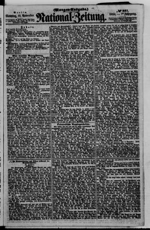 Nationalzeitung vom 12.11.1854
